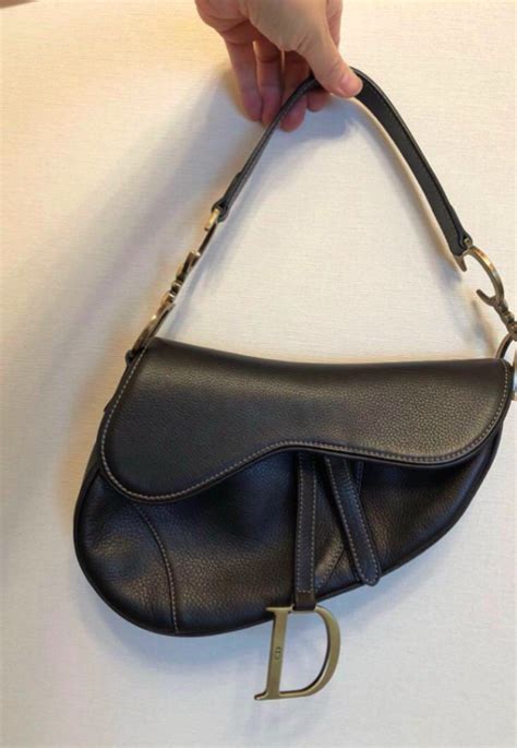 vintage black dior saddle bag|genuine dior saddle bag.